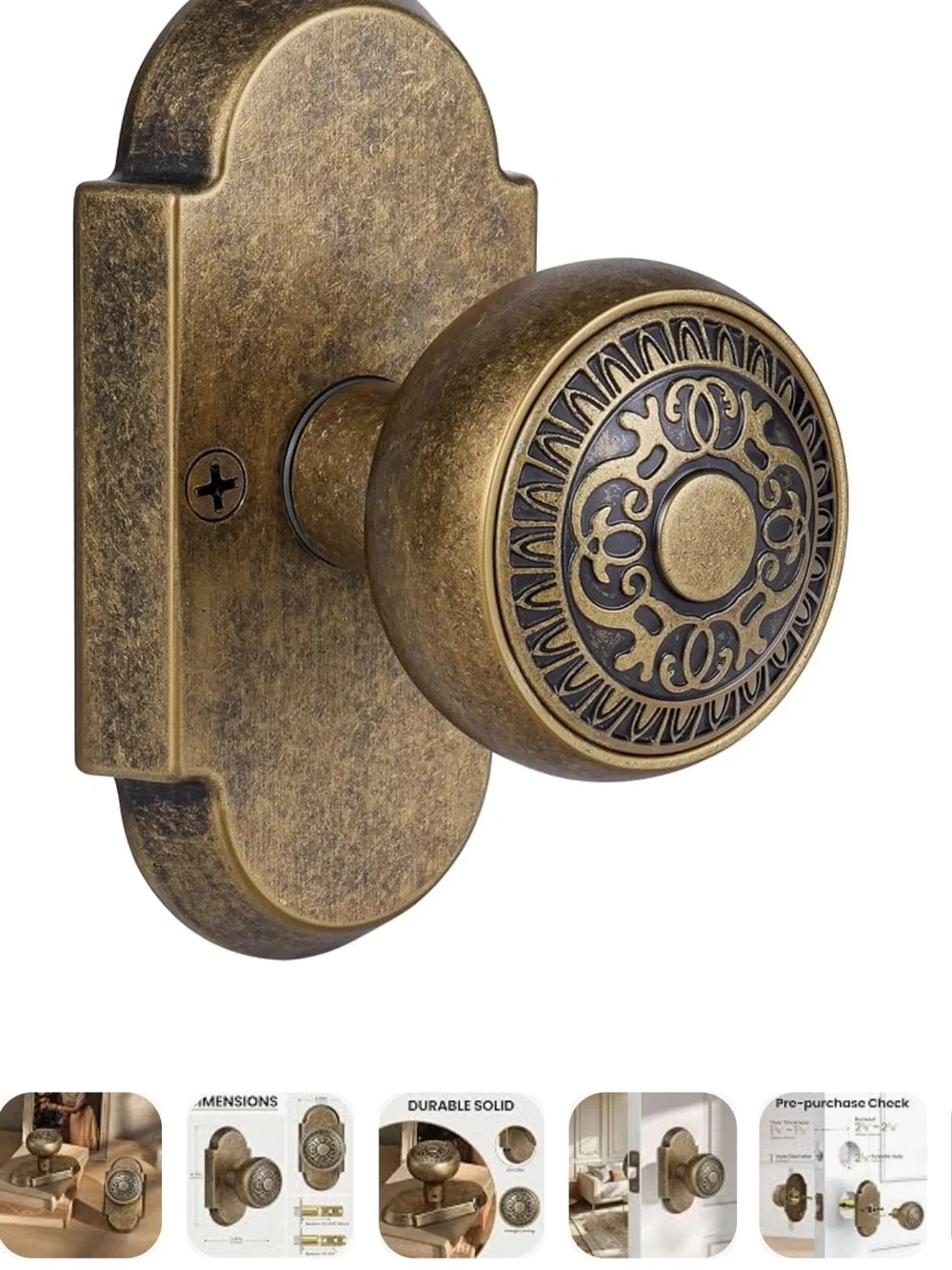 Antique Brass Decorative Door Knob Vintage Style (46)